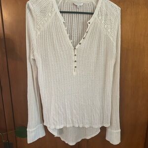 Lucky Brand Ivory Textured Blouse